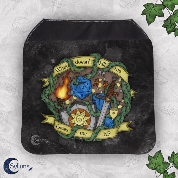 Interchangeable Backpack Flap – D&D What Doesn’t Kill Me Gives Me XP