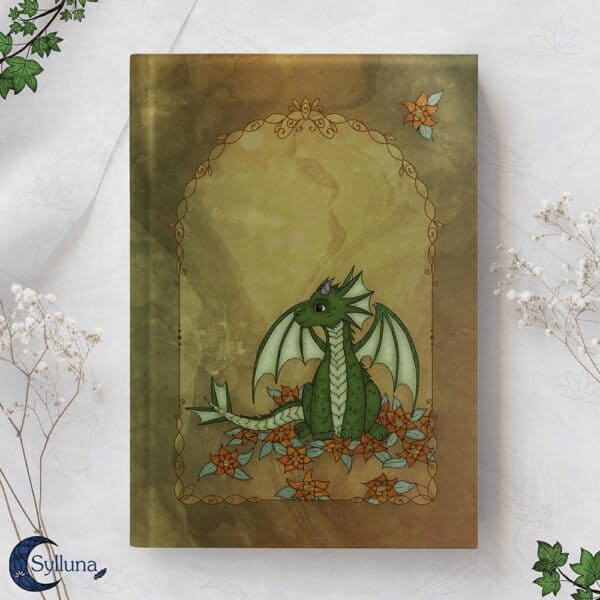 A5 Hardcover Journal -Bloemen Draak Herfst -Notitieboek Fantasy 1