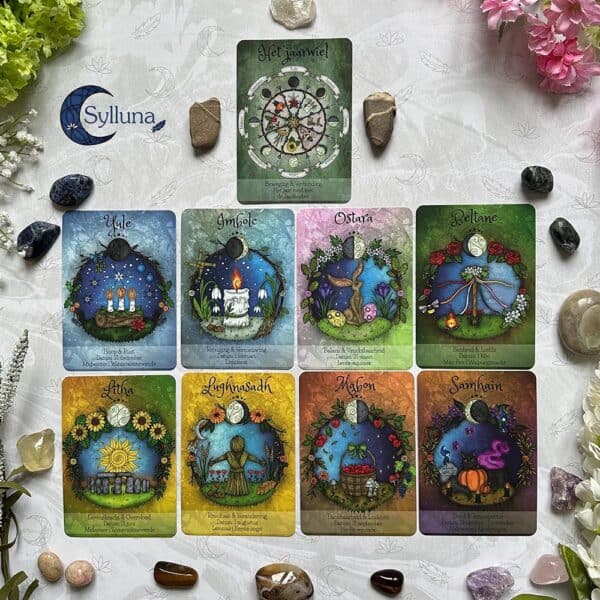 Jaarwiel Affirmatiekaarten – Luxe Kaartenset Nederlands of Engels - Klik om in te zoomen