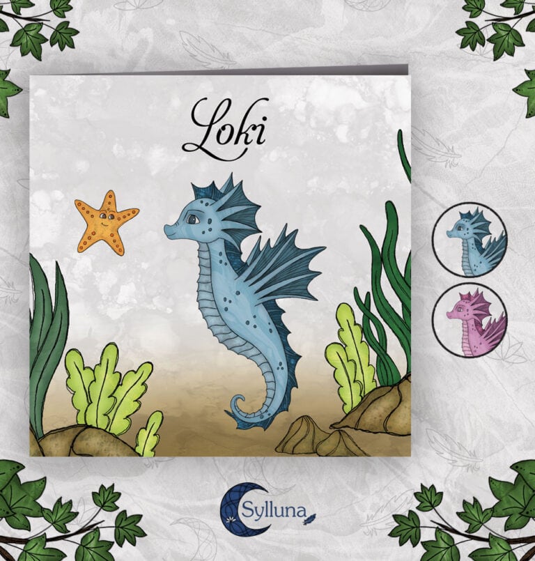 Lief Zeepaardje Geboortekaartje-Baby-Blauw-Sylluna 1