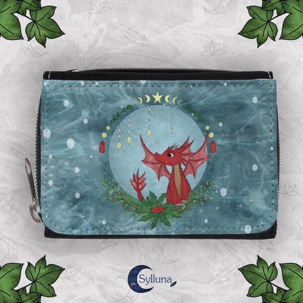 Portemonnee met Rits-Rood Yule Draakje Art Wallet