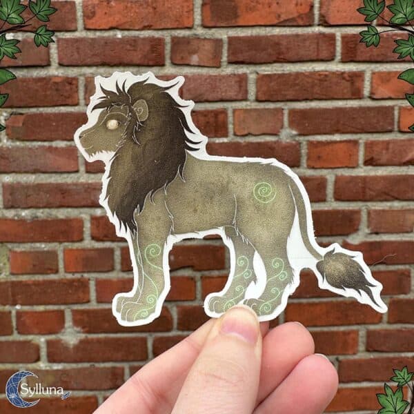 Leeuw Krachtdier- Vinyl Sticker Transparant-Sylluna
