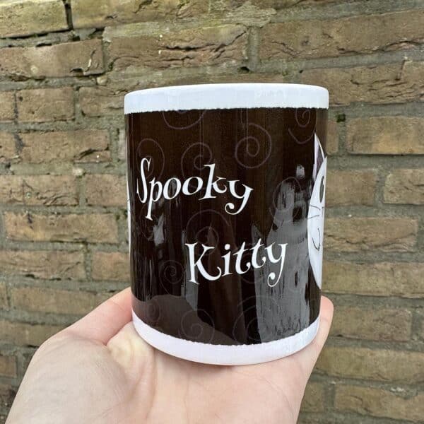 Spooky Kitty Grote Mok-Ghost Halloween Mug-2