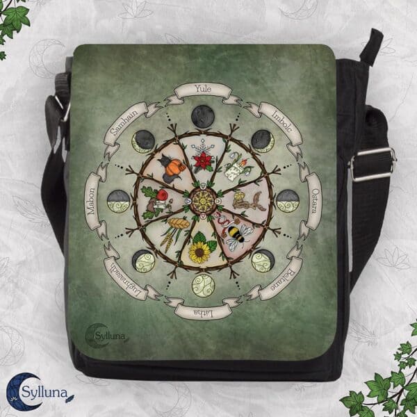 Jaarwiel Groen- Magische Schoudertas Vierkant Groot